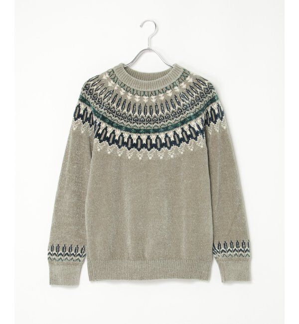 ikka「モール求心柄ニット」|プルオーバー|