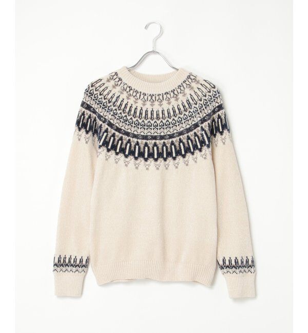 ikka「モール求心柄ニット」|プルオーバー|