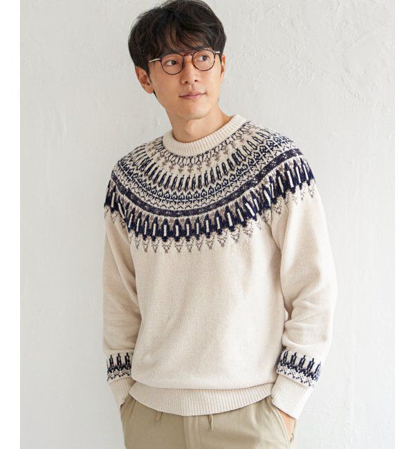 ikka「モール求心柄ニット」|プルオーバー|