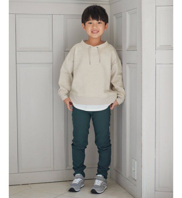 ikka kids「【親子おそろい】GOKU楽フェイクスエードルーイカラーレイヤードプルオーバー（120~160cm）」|Tシャツ・カットソー|