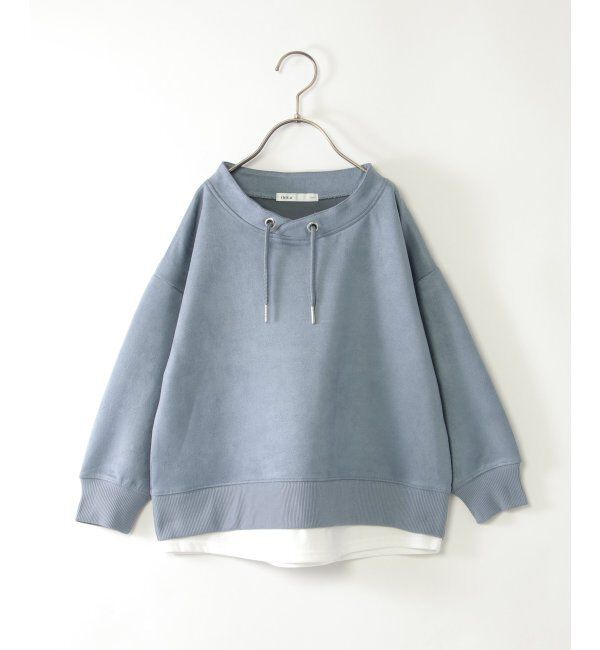 ikka kids「【親子おそろい】GOKU楽フェイクスエードルーイカラーレイヤードプルオーバー（120~160cm）」|Tシャツ・カットソー|