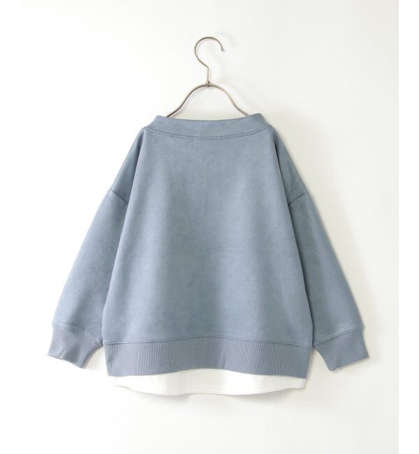 ikka kids「【親子おそろい】GOKU楽フェイクスエードルーイカラーレイヤードプルオーバー（120~160cm）」|Tシャツ・カットソー|