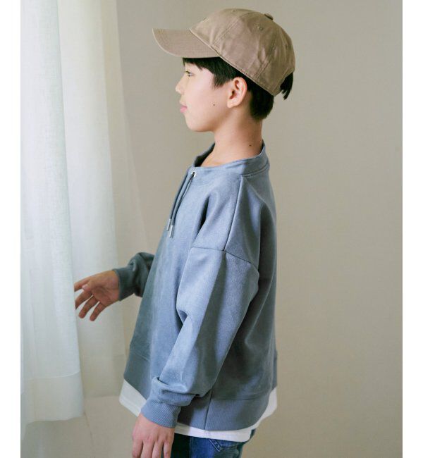 ikka kids「【親子おそろい】GOKU楽フェイクスエードルーイカラーレイヤードプルオーバー（120~160cm）」|Tシャツ・カットソー|