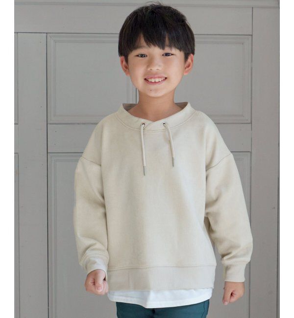 ikka kids「【親子おそろい】GOKU楽フェイクスエードルーイカラーレイヤードプルオーバー（120~160cm）」|Tシャツ・カットソー|