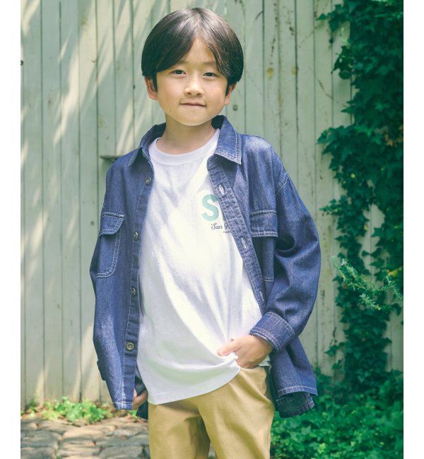 ikka kids「【親子コーデ】フェイクスエード／デニムシャウター（110~160cm）」|シャツ・ブラウス|