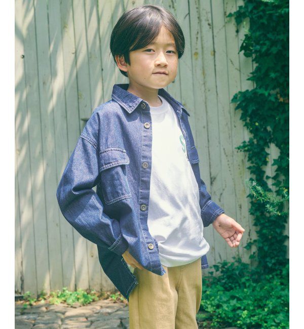 ikka kids「【親子コーデ】フェイクスエード／デニムシャウター（110~160cm）」|シャツ・ブラウス|