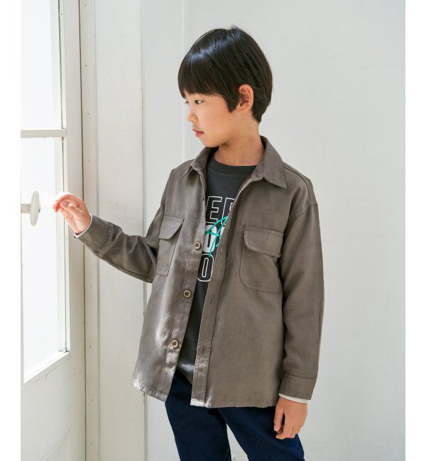 ikka kids「【親子コーデ】フェイクスエード／デニムシャウター（110~160cm）」|シャツ・ブラウス|