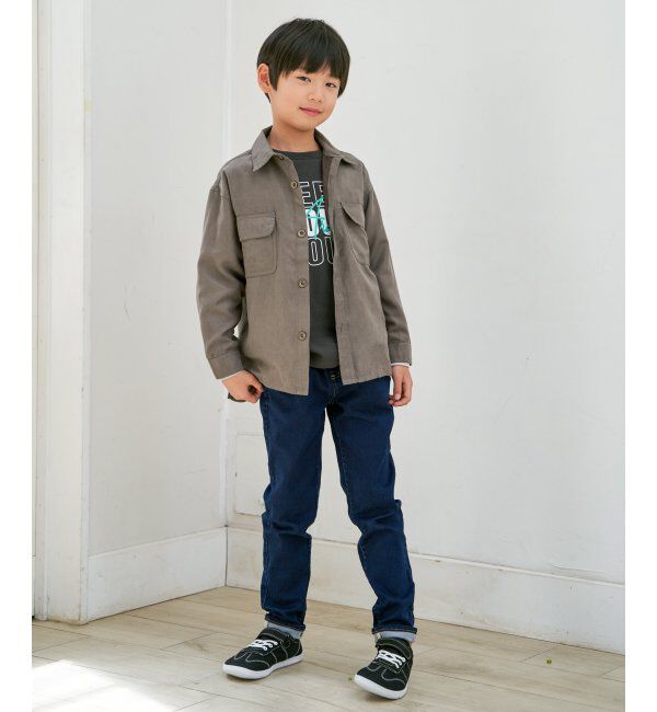 ikka kids「【親子コーデ】フェイクスエード／デニムシャウター（110~160cm）」|シャツ・ブラウス|