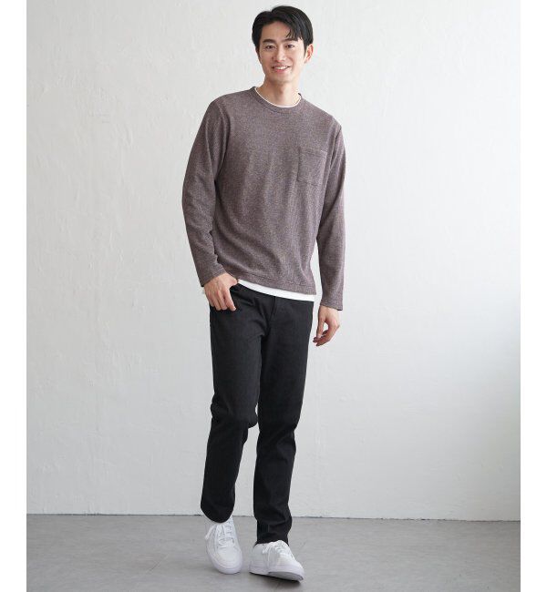 ikka「メランジワッフルポケフェイクロンＴ」|Tシャツ・カットソー|