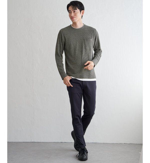 ikka「メランジワッフルポケフェイクロンＴ」|Tシャツ・カットソー|