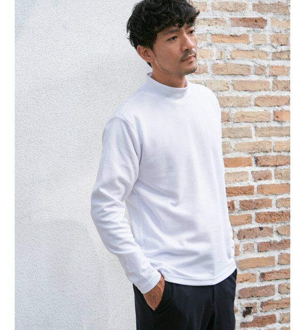 IKKA LOUNGE「ポンチモックネックロンT」|Tシャツ・カットソー|