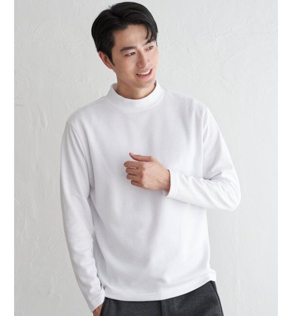 IKKA LOUNGE「ポンチモックネックロンT」|Tシャツ・カットソー|