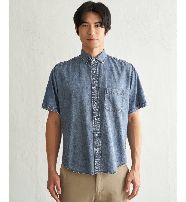 ikka「インディゴレイカンスイスカラーシャツ」|シャツ・ブラウス|