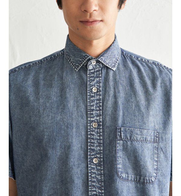 ikka「インディゴレイカンスイスカラーシャツ」|シャツ・ブラウス|