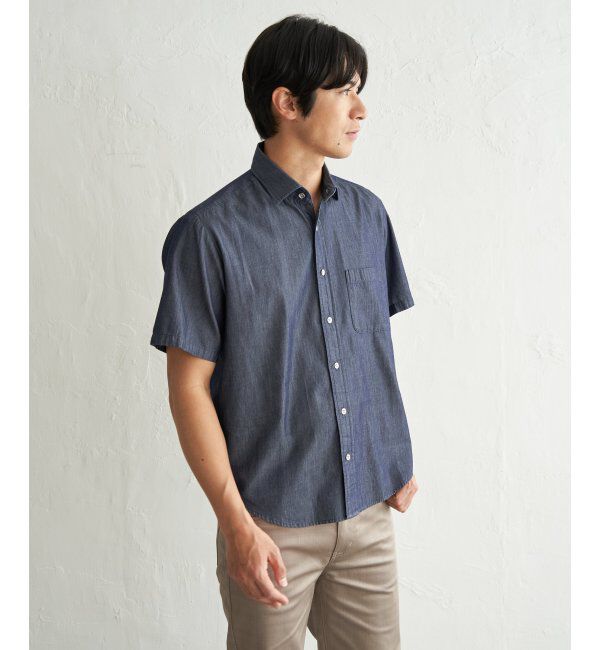 ikka「インディゴレイカンスイスカラーシャツ」|シャツ・ブラウス|