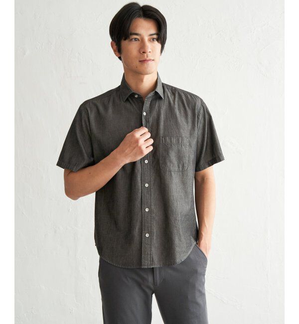 ikka「インディゴレイカンスイスカラーシャツ」|シャツ・ブラウス|