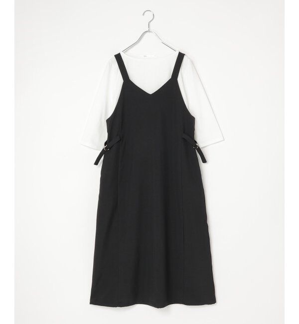 ikka「【2点セット】サイドバックルジャンスカセット」|ワンピース|ブラック