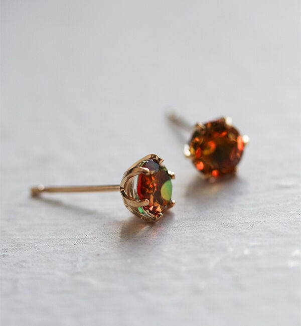  「グラデーションクリスタル ピアス | K10YG」|ピアス|