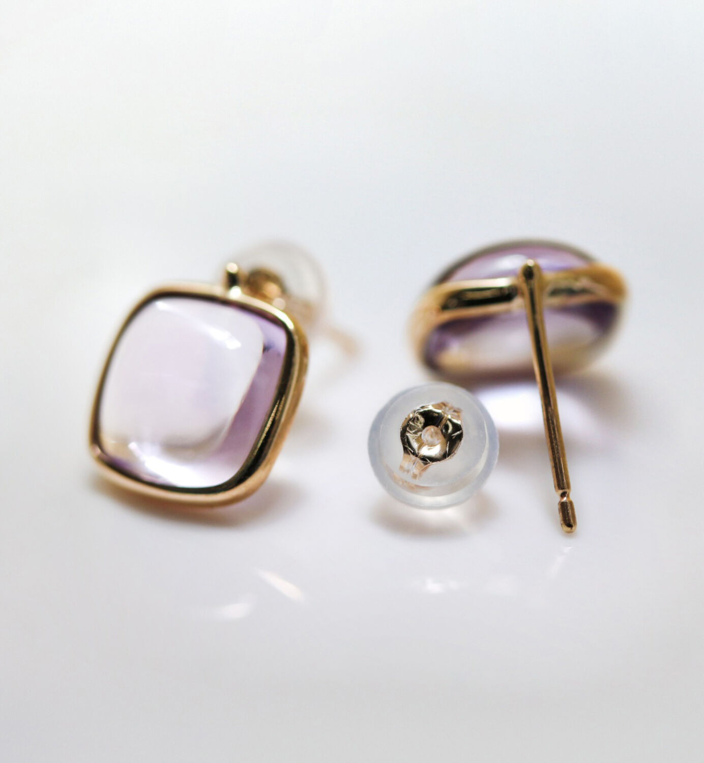  「カラーストーン カボション ピアス | K10YG」|ピアス|