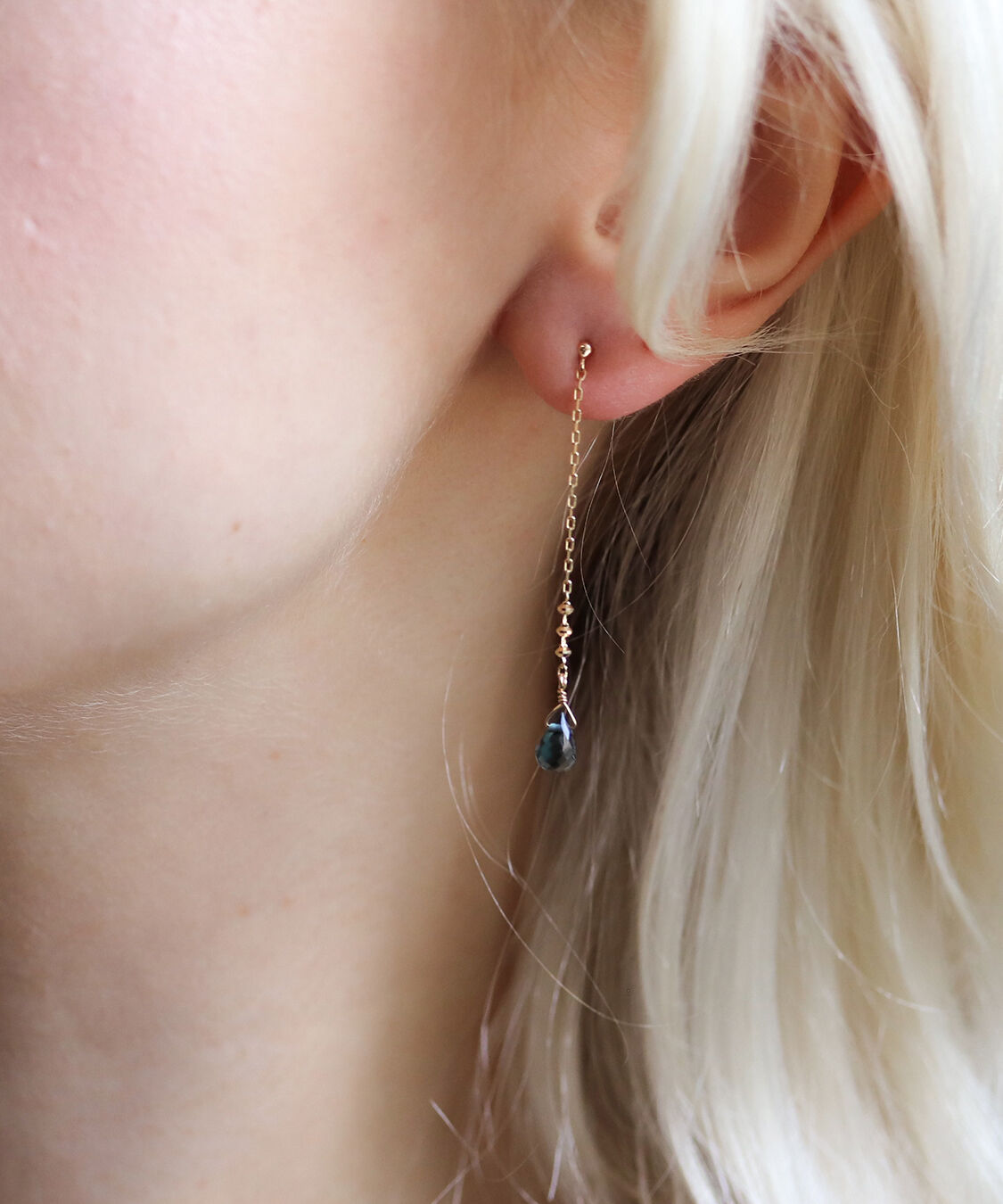  「ロンドンブルートパーズ ピアス | K10YG」|ピアス|