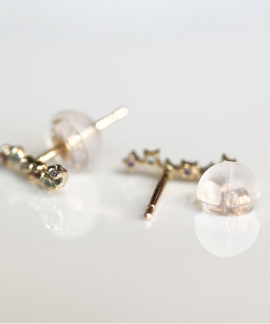  「マルチカラーブルーストーン ピアス  | K10YG」|ピアス|