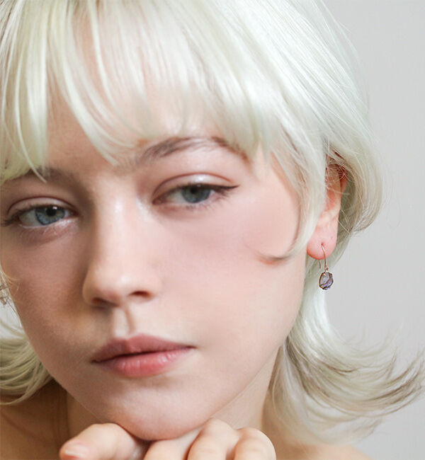  「クリスタル /  黒蝶貝 ピアス | K10YG」|ピアス|