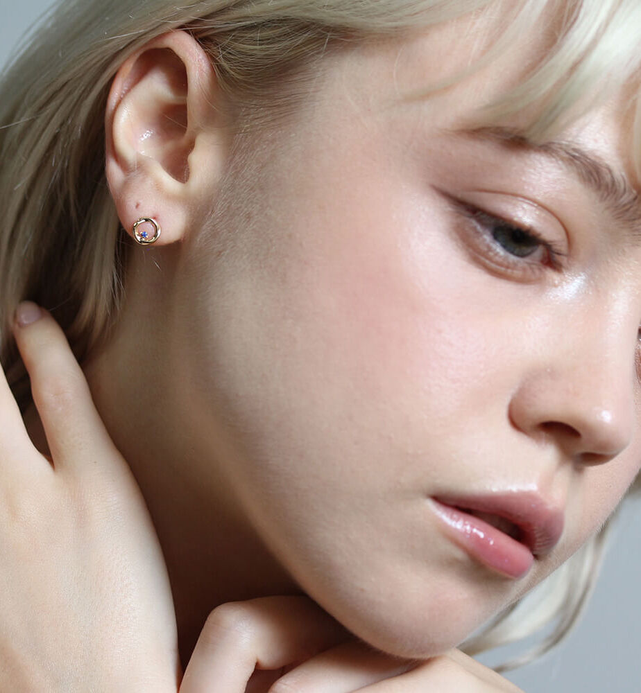  「サファイア ピアス | K10YG」|ピアス|