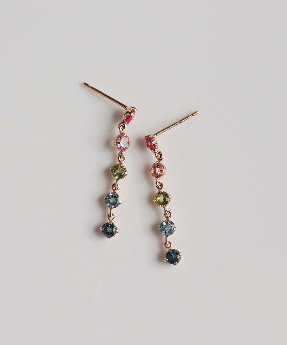  「マルチカラー ストーン ピアス | K10YG」|ピアス|