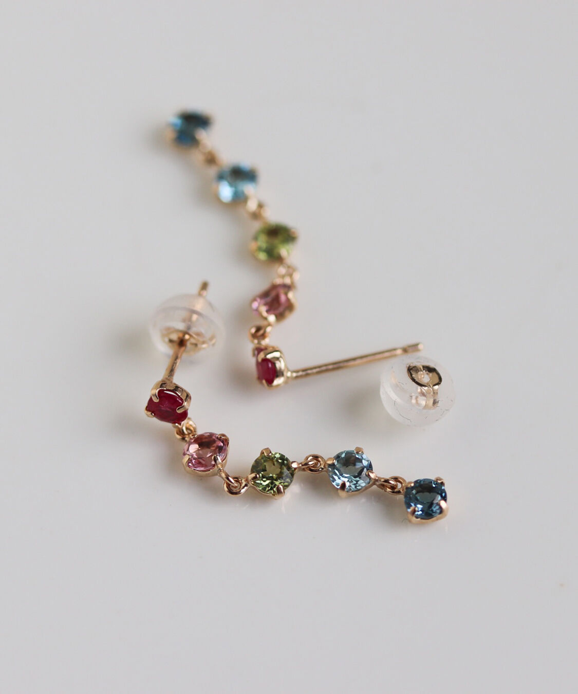  「マルチカラー ストーン ピアス | K10YG」|ピアス|