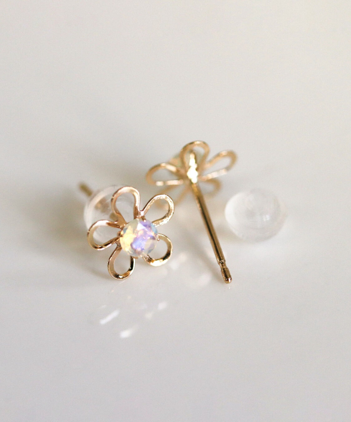  「オパール フラワー ピアス | K10YG 」|ピアス|