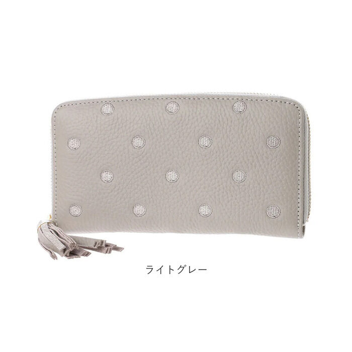 BACKYARD FAMILY「perche ペルケ 財布 08-06-02970 通販 牛革ドット刺繍ラウンド長財布 長財布」|その他|