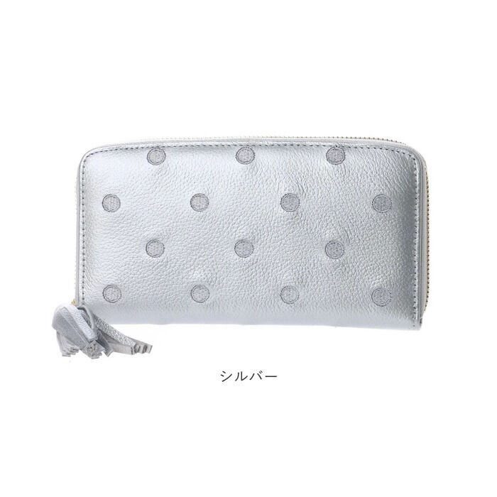 BACKYARD FAMILY「perche ペルケ 財布 08-06-02970 通販 牛革ドット刺繍ラウンド長財布 長財布」|その他|
