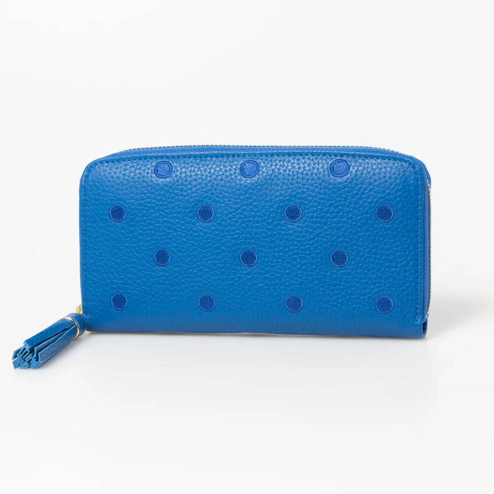 BACKYARD FAMILY「perche ペルケ 財布 08-06-02970 通販 牛革ドット刺繍ラウンド長財布 長財布」|その他|ブルー2