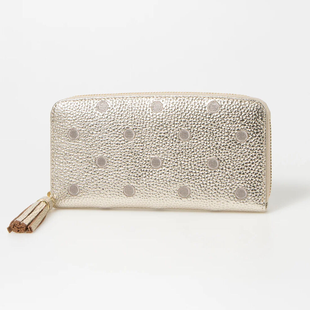 BACKYARD FAMILY「perche ペルケ 財布 08-06-02970 通販 牛革ドット刺繍ラウンド長財布 長財布」|その他|ゴールド1