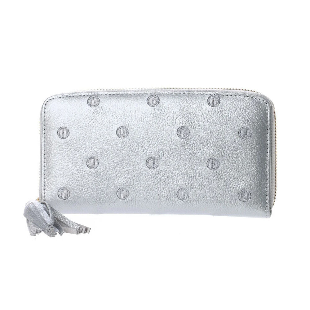 BACKYARD FAMILY「perche ペルケ 財布 08-06-02970 通販 牛革ドット刺繍ラウンド長財布 長財布」|その他|シルバー1