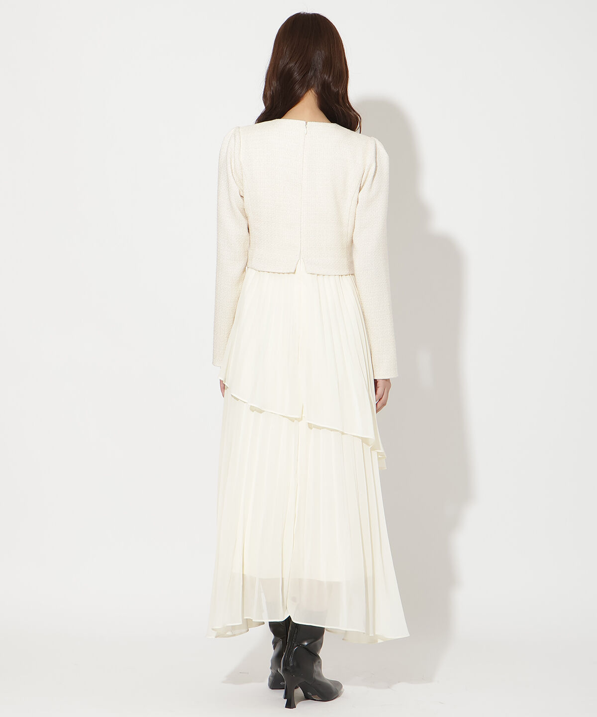 アンドクチュール「ツイードジャケットドッキングワンピース」|ワンピース|