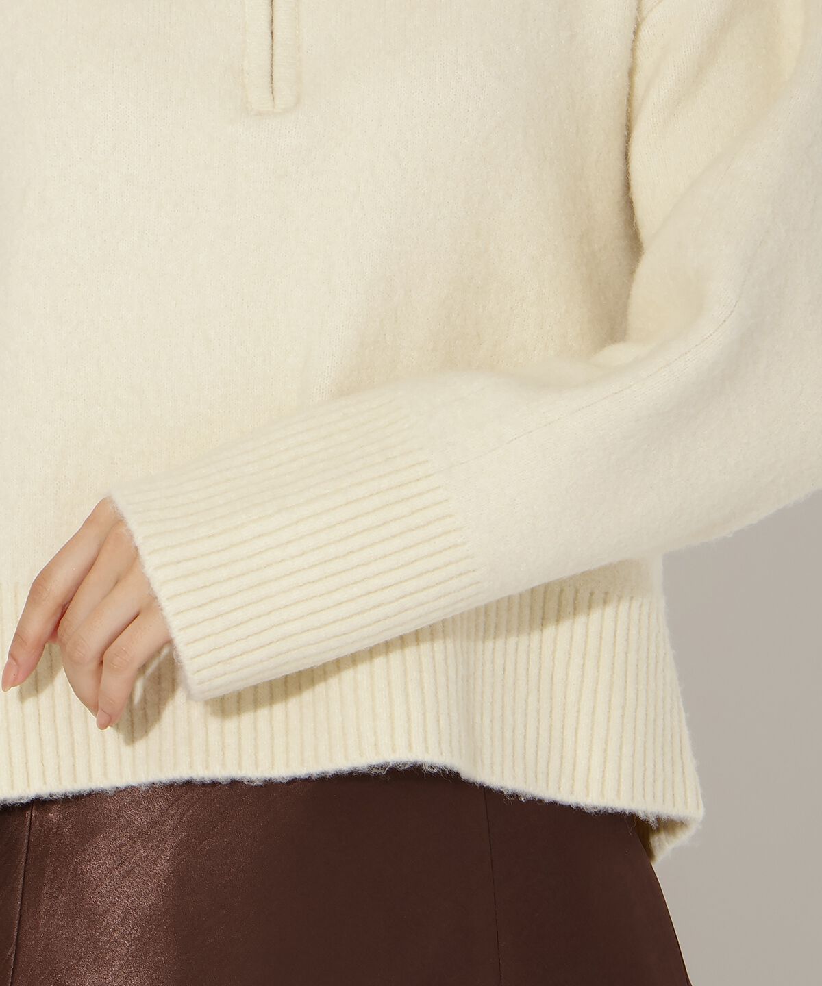 アンドクチュール「ZIPビッグカラープルオーバー」|ニット・セーター|