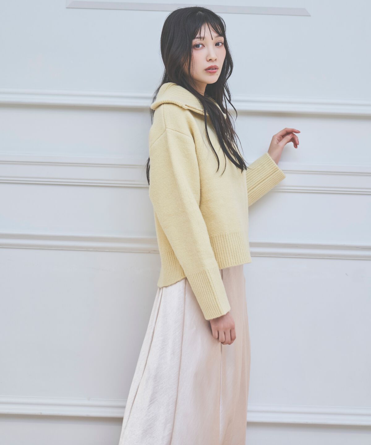 アンドクチュール「ZIPビッグカラープルオーバー」|ニット・セーター|