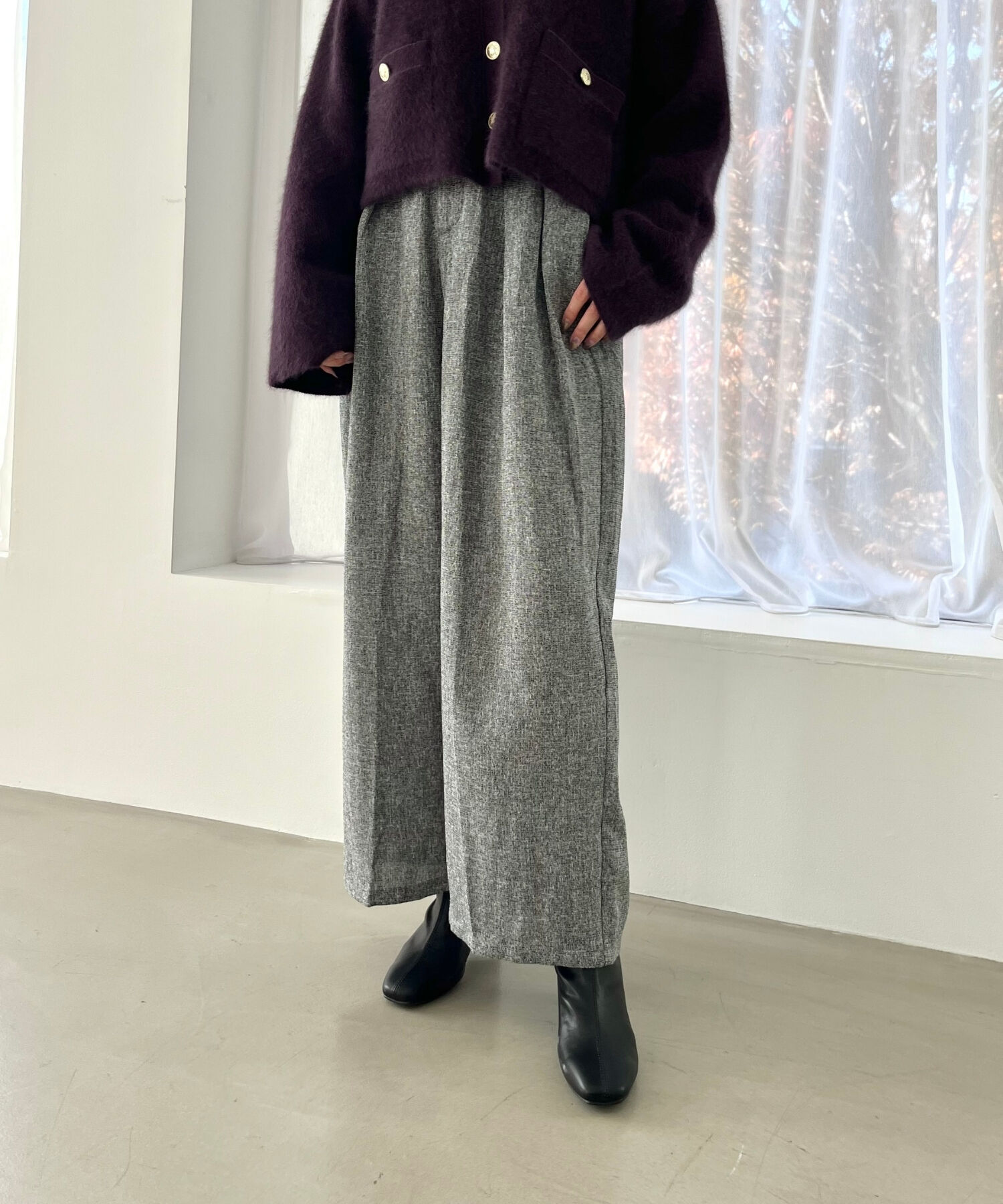 ORiental TRaffic「【 美脚 】 ストレッチ ヒール バックジップ ブーツ / 51423」|ショートブーツ|