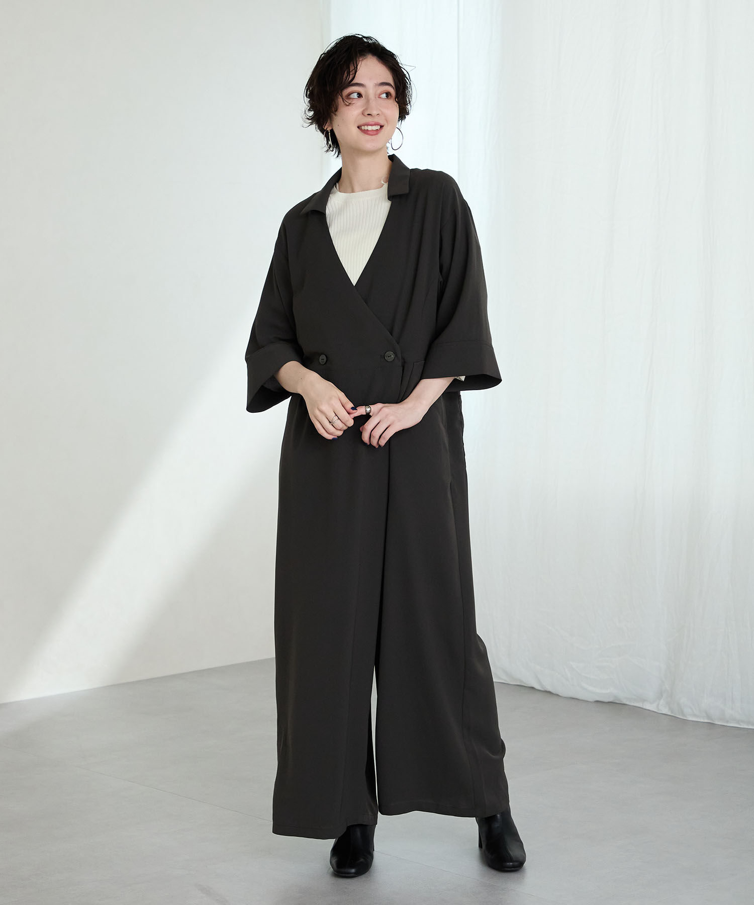 ORiental TRaffic「【 美脚 】 ストレッチ ヒール バックジップ ブーツ / 51423」|ショートブーツ|