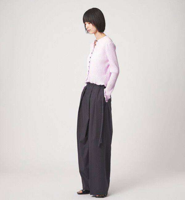 EMMEL REFINES「＜EMMEL REFINES＞EM HW リブボタン ウェーブヘム カーディガン」|カーディガン|