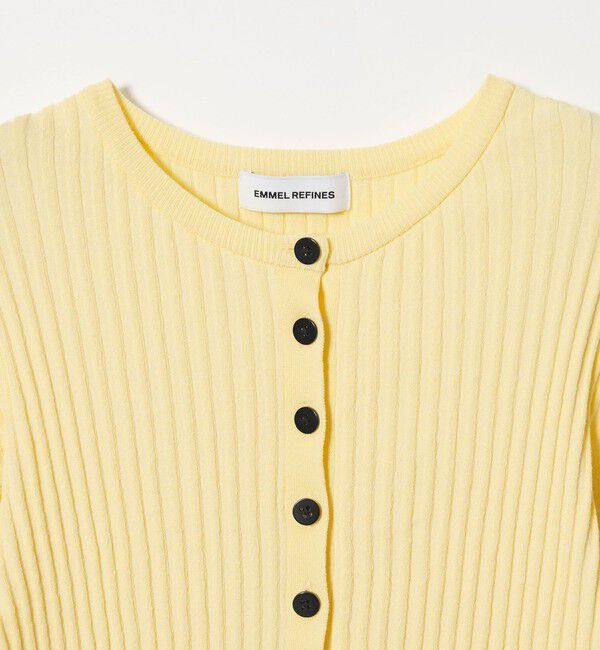 EMMEL REFINES「＜EMMEL REFINES＞EM HW リブボタン ウェーブヘム カーディガン」|カーディガン|
