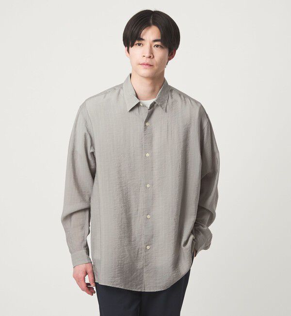 UNITED ARROWS green label relaxing「フィブリル ストライプ柄 長袖 ボックス シャツ」|シャツ・ブラウス|