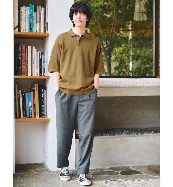 UNITED ARROWS green label relaxing「BREEZY ペーパー 半袖 ポロシャツ -ハンドウォッシャブル・抗菌・通気性-」|ポロシャツ|