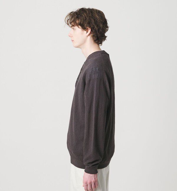 BEAUTY&YOUTH UNITED ARROWS「テクスチャード 3ボタン ヘンリーネック ニット ウォッシャブル」|ニット・セーター|