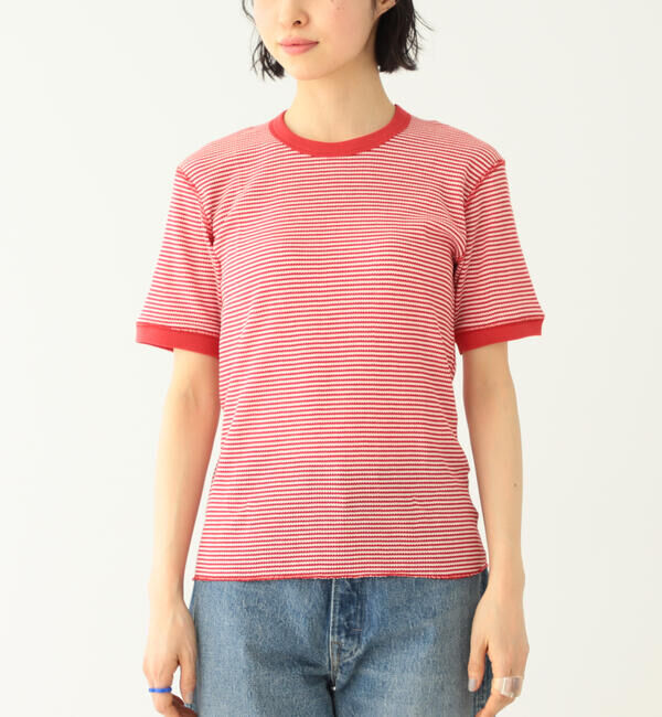 BEAMSBOY「【別注】Healthknit / ワッフル ボーダー Tシャツ」|Tシャツ・カットソー|