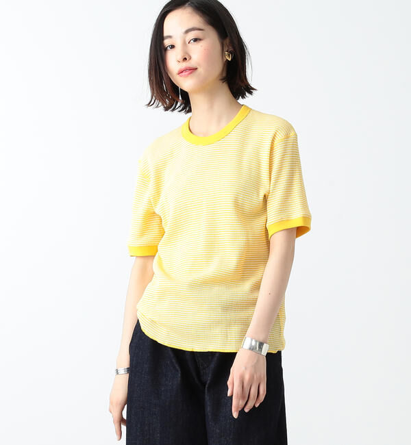 BEAMSBOY「【別注】Healthknit / ワッフル ボーダー Tシャツ」|Tシャツ・カットソー|