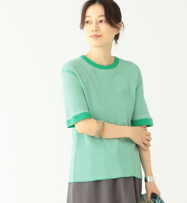 BEAMSBOY「【別注】Healthknit / ワッフル ボーダー Tシャツ」|Tシャツ・カットソー|