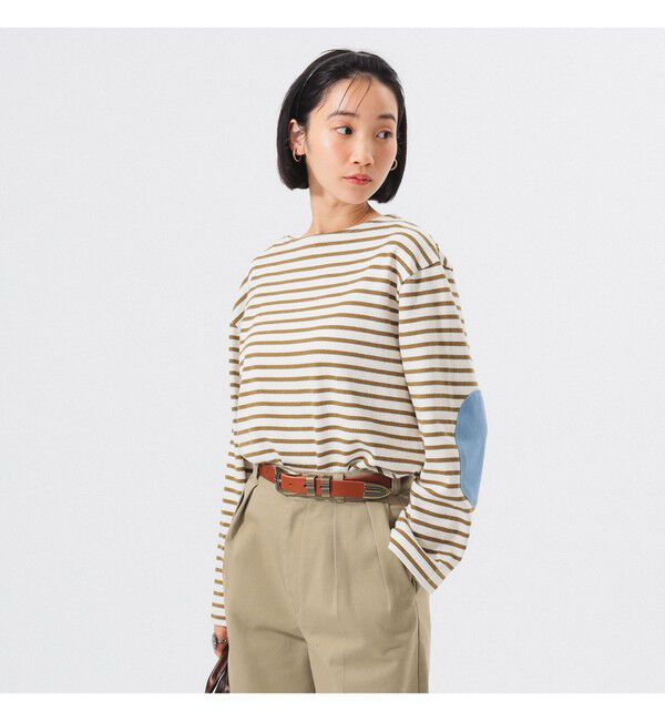 BEAMSBOY「エルボー パッチ バスク ロングスリーブ」|Tシャツ・カットソー|OLIVE