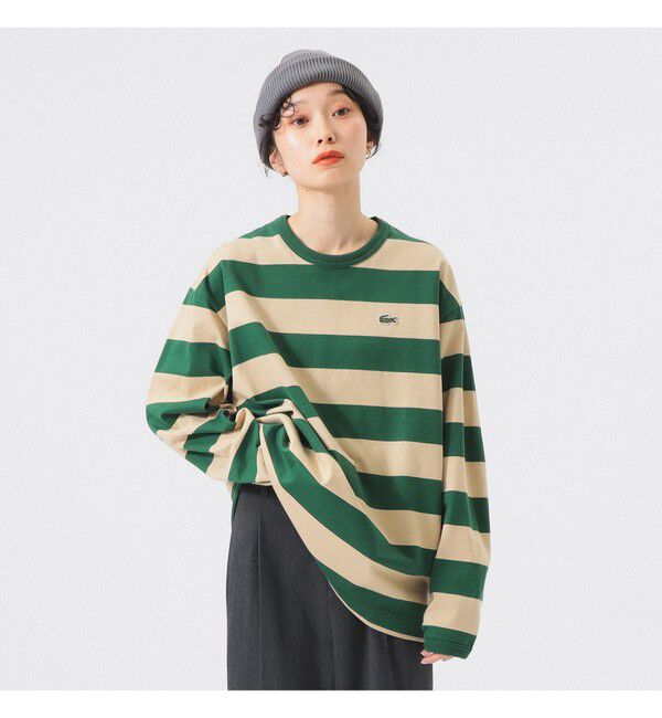 BEAMSBOY「【別注】LACOSTE / ボーダー ロングスリーブ Tシャツ」|Tシャツ・カットソー|